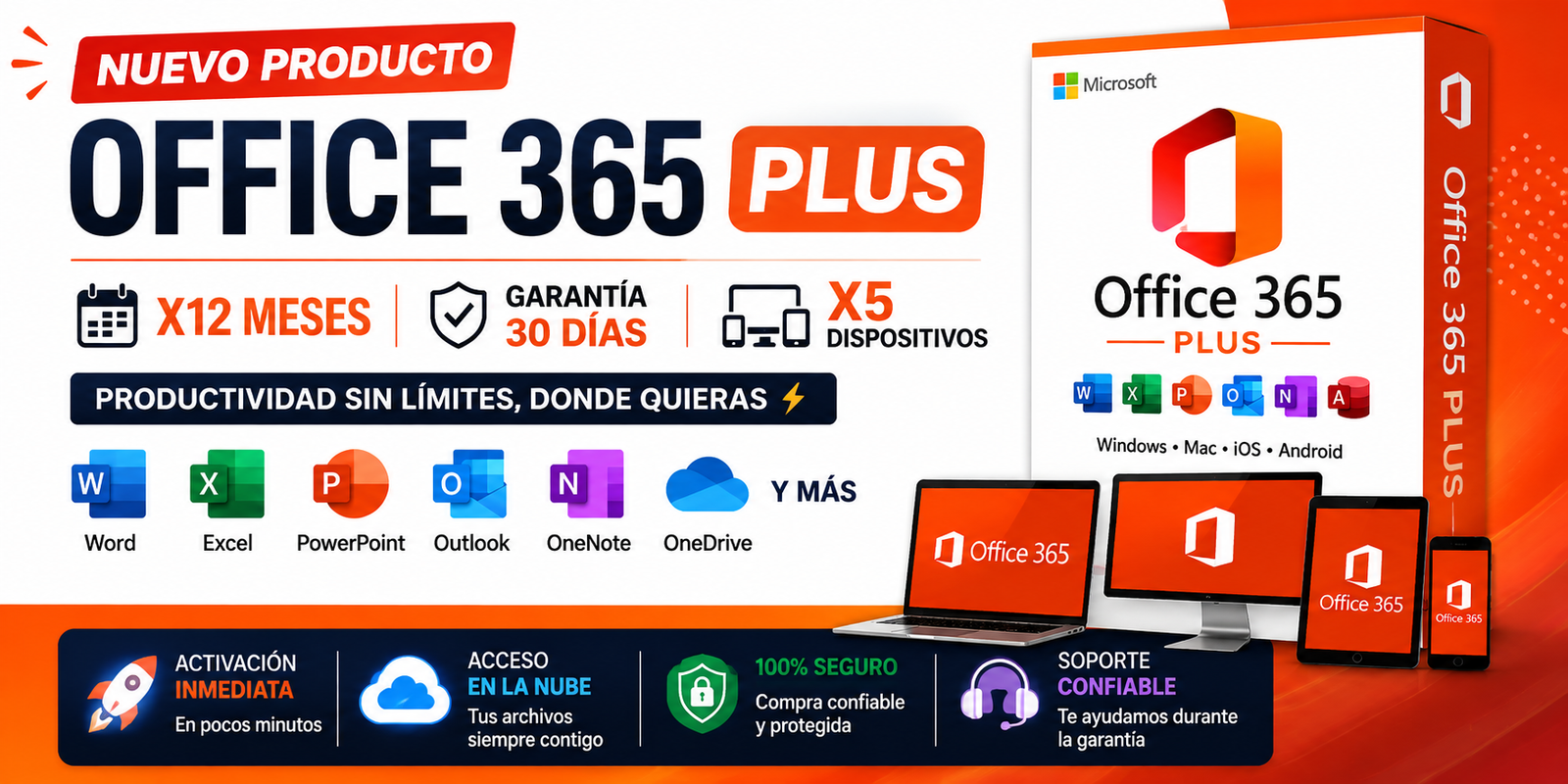OFFICE 365 X 5 DISPOSITIVO GARANTIA 30 DIAS